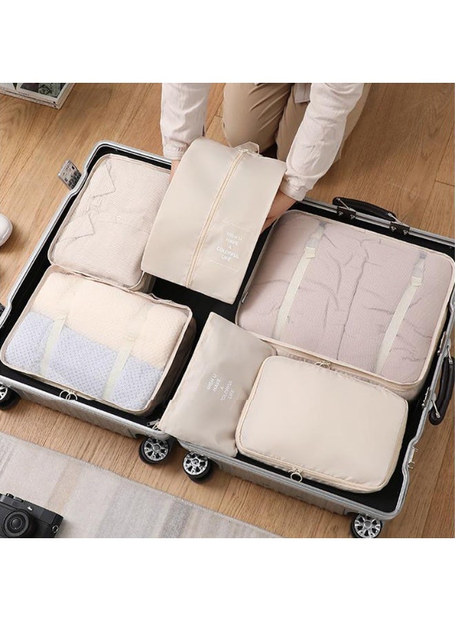 NAYIV Travel Organizer Bags 6-Piece Luggage Organizer Set Travel Bags with Zipper Lightweight Compression Storage Bags Waterproof and Durable Travel Packing Cube Luggage Organizer Bags Suitable for Clothes Shoes Blanket Suitcases and Travel Bags Gray - Image 3